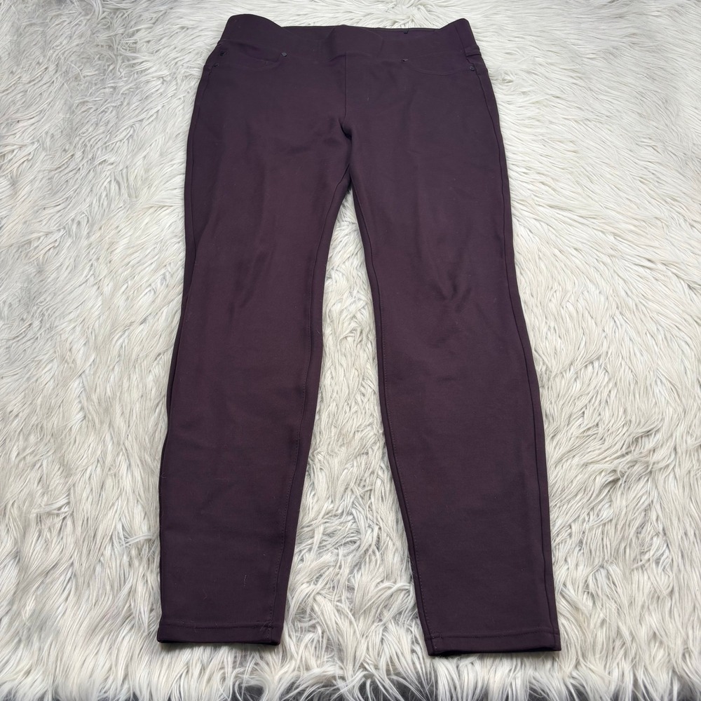 Liverpool Women's 12 Purple Ponte Knit Piper Hugger Pull on Legging‎